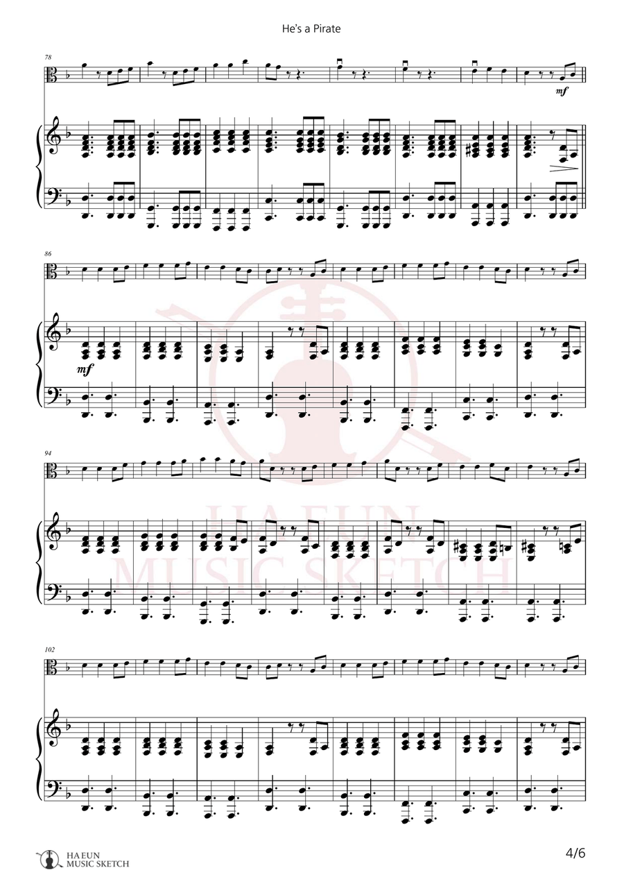 He's A Pirate Chamber Music scores gallery preview page 4