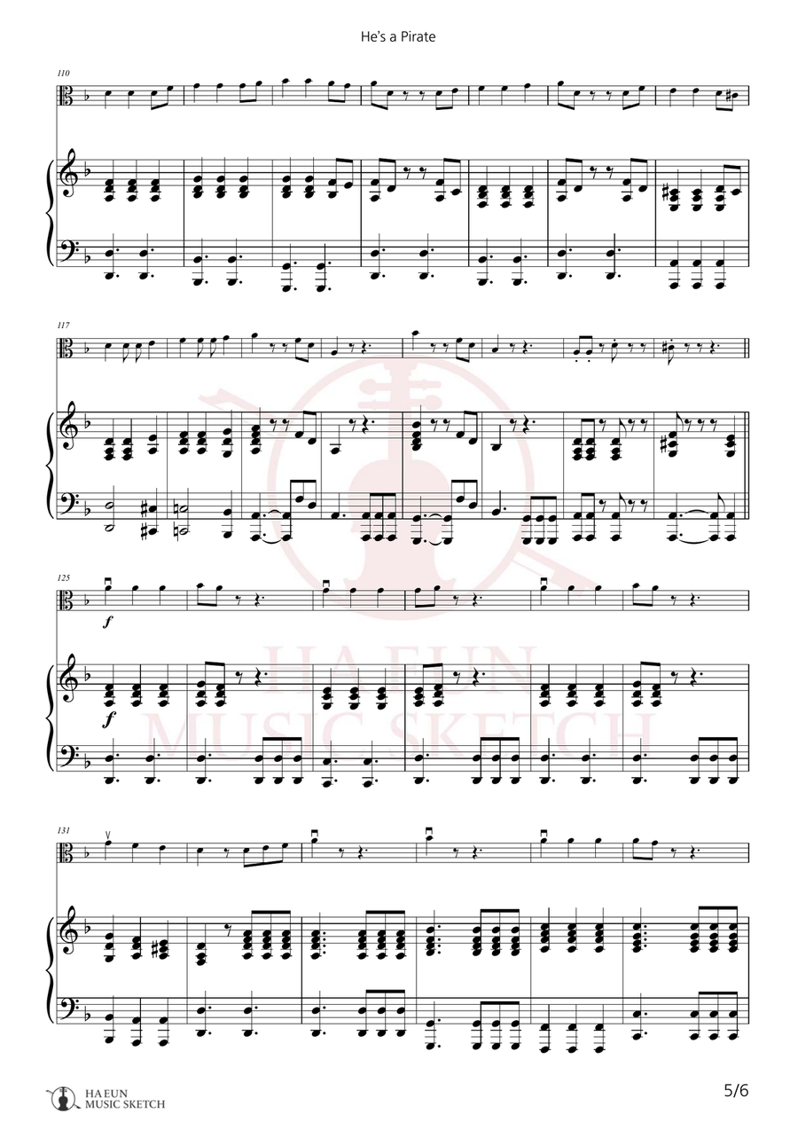 He's A Pirate Chamber Music scores gallery preview page 5