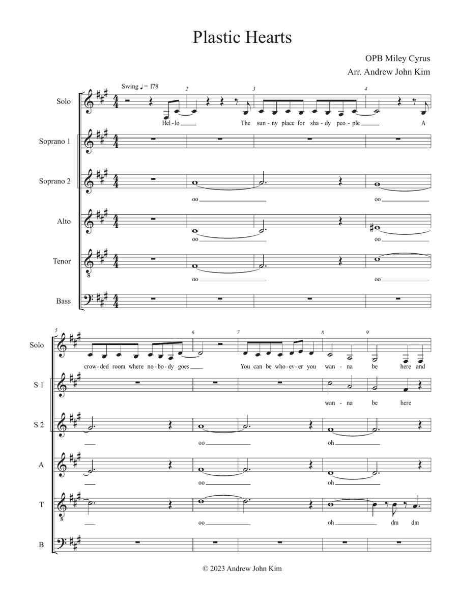 Plastic Hearts Plastic Hearts Divisi scores gallery preview page 1
