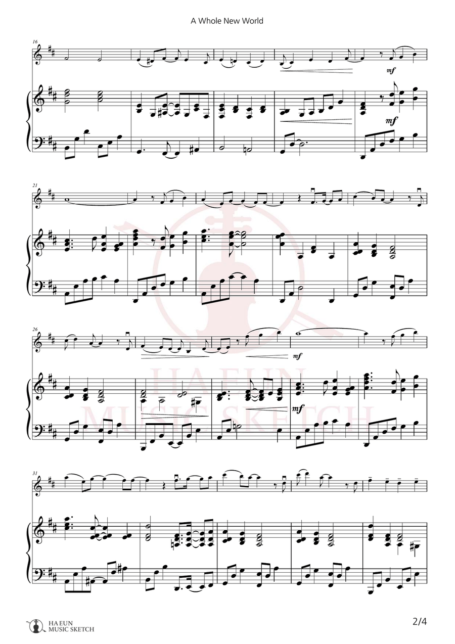 A Whole New World Chamber Music scores gallery preview page 2