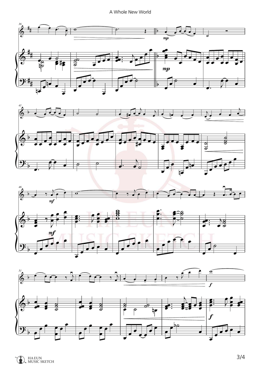A Whole New World Chamber Music scores gallery preview page 3