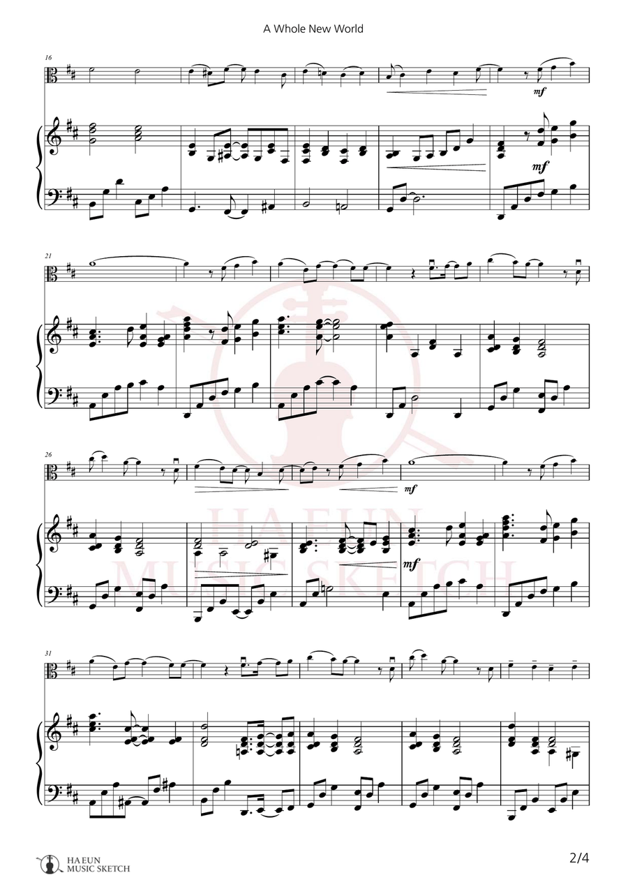 A Whole New World Chamber Music scores gallery preview page 2