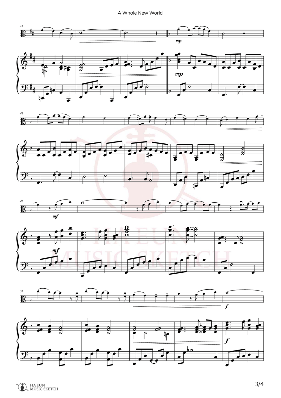 A Whole New World Chamber Music scores gallery preview page 3