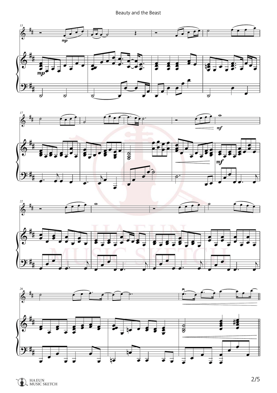 Beauty And The Beast Chamber Music scores gallery preview page 2