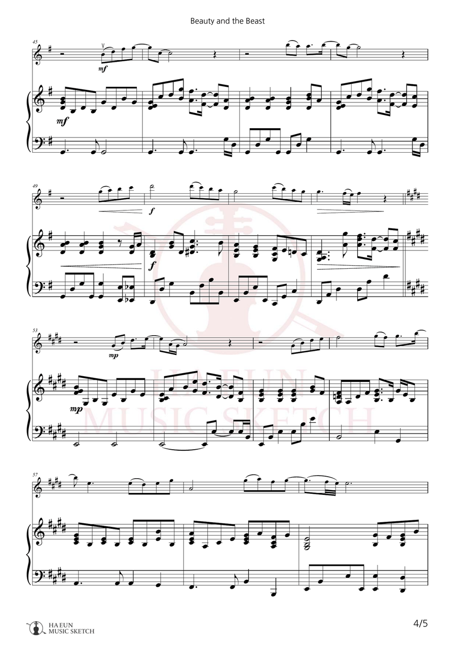Beauty And The Beast Chamber Music scores gallery preview page 4