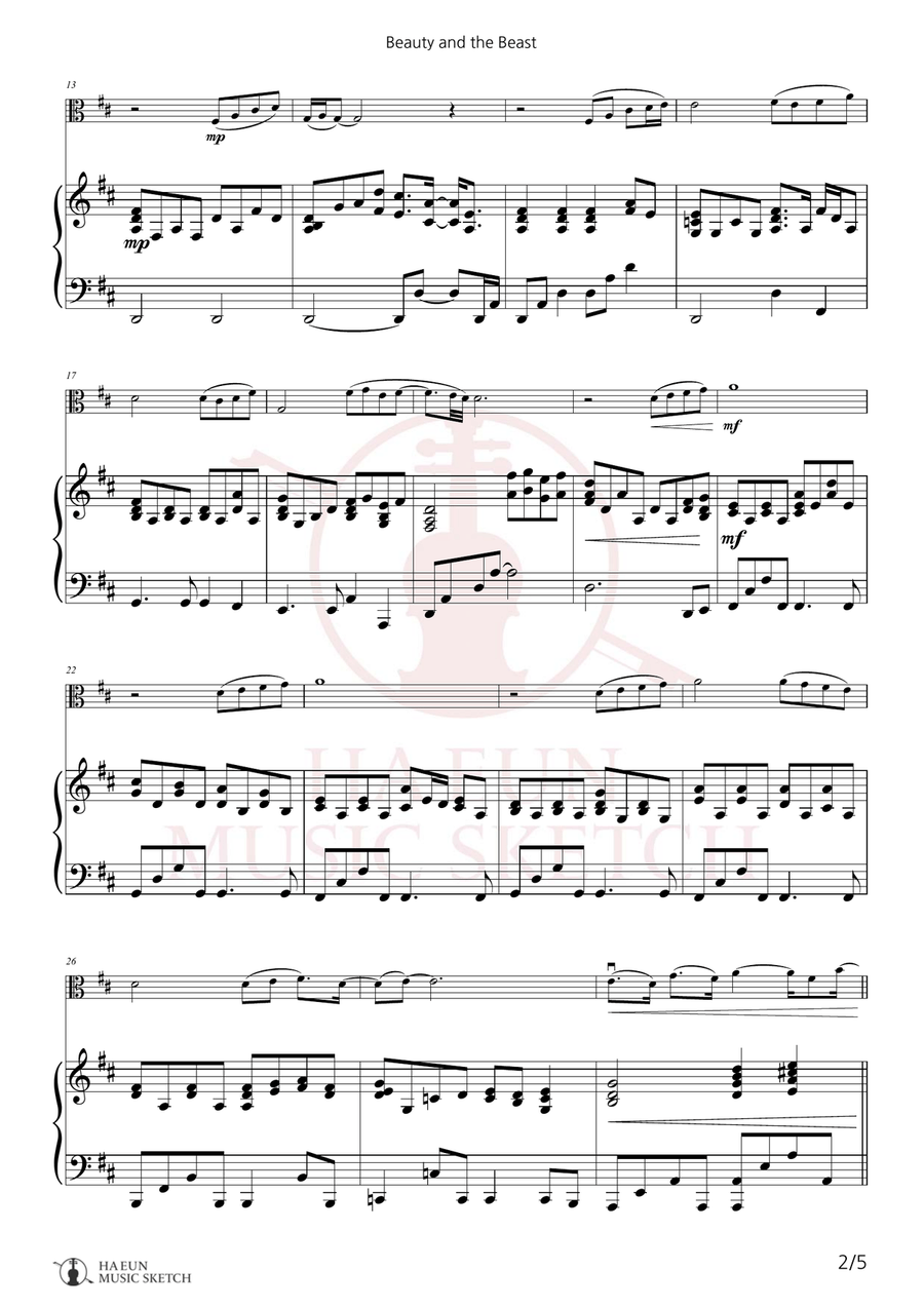 Beauty And The Beast Chamber Music scores gallery preview page 2