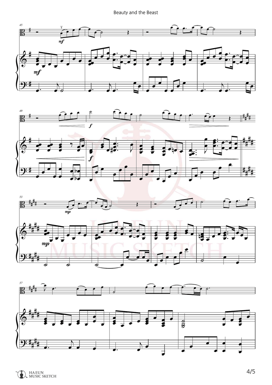 Beauty And The Beast Chamber Music scores gallery preview page 4