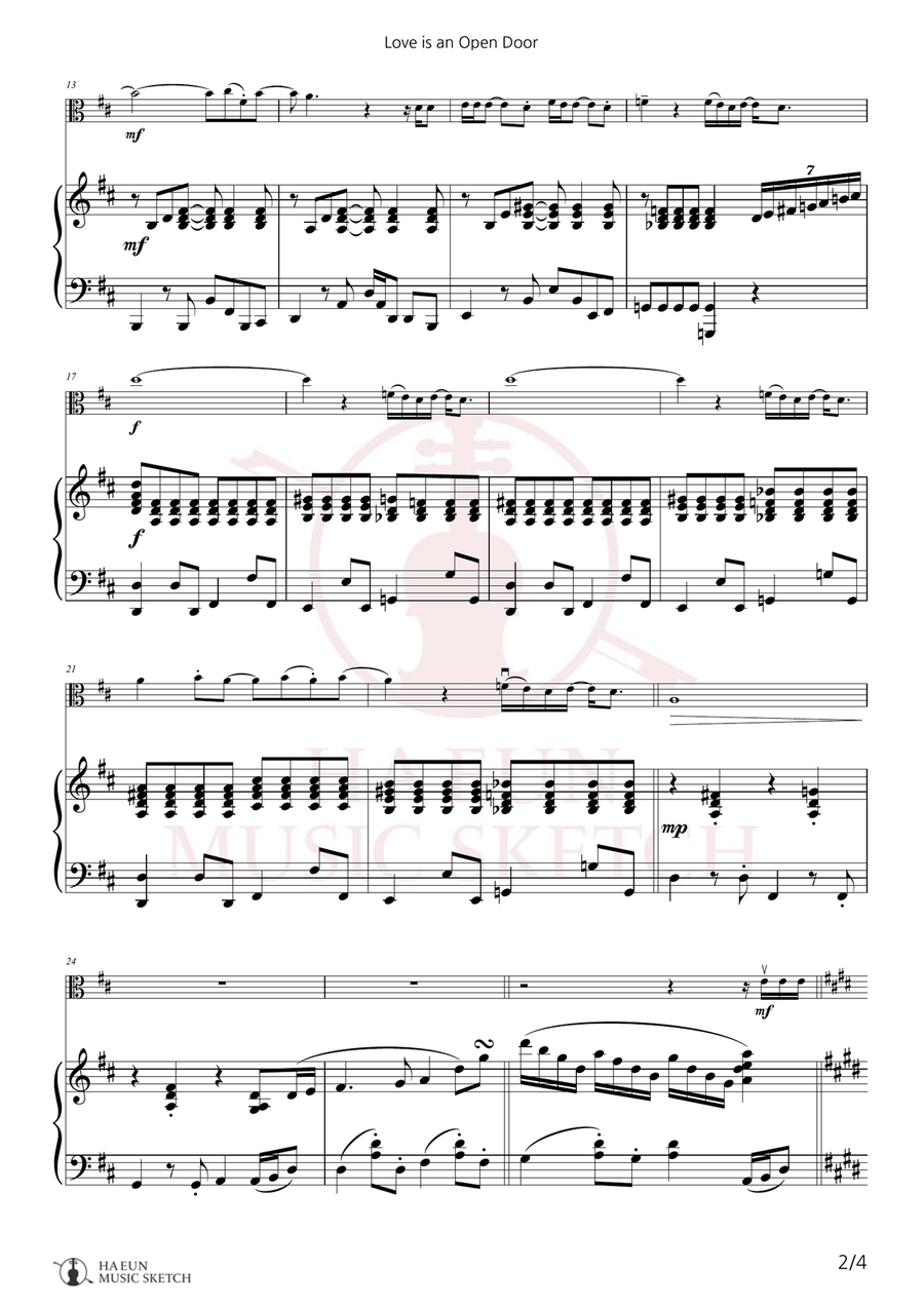 Love Is An Open Door Chamber Music scores gallery preview page 2