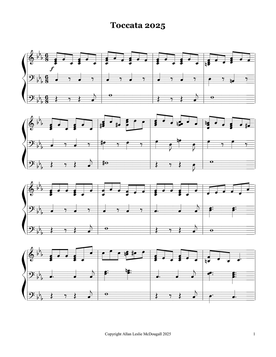 Toccata 2025 Toccata 2025 Organ Solo scores gallery preview page 1