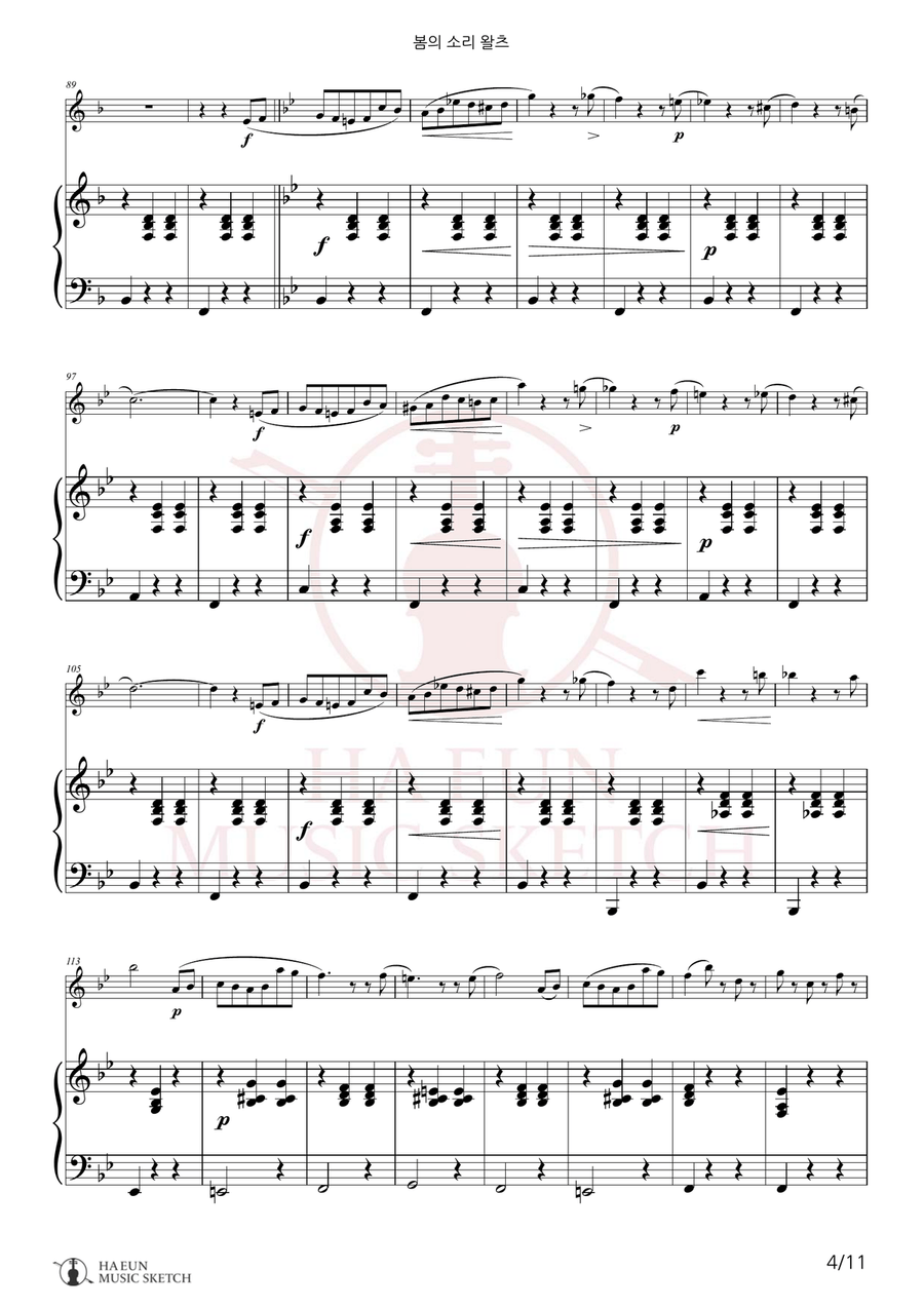 Voices of Spring Waltz, Op. 410 (Frühlingsstimmen) Chamber Music scores gallery preview page 4