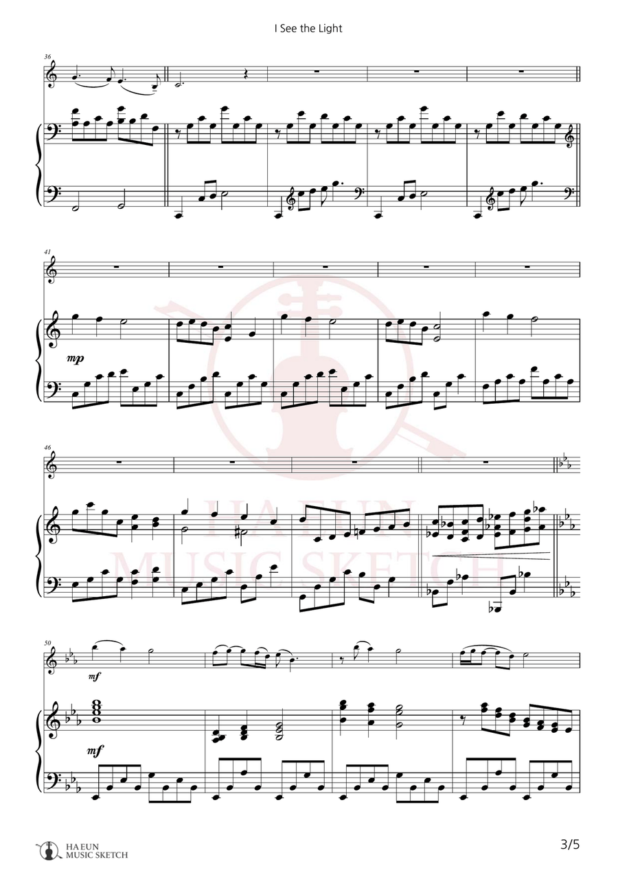 I See The Light Violin Solo scores gallery preview page 3
