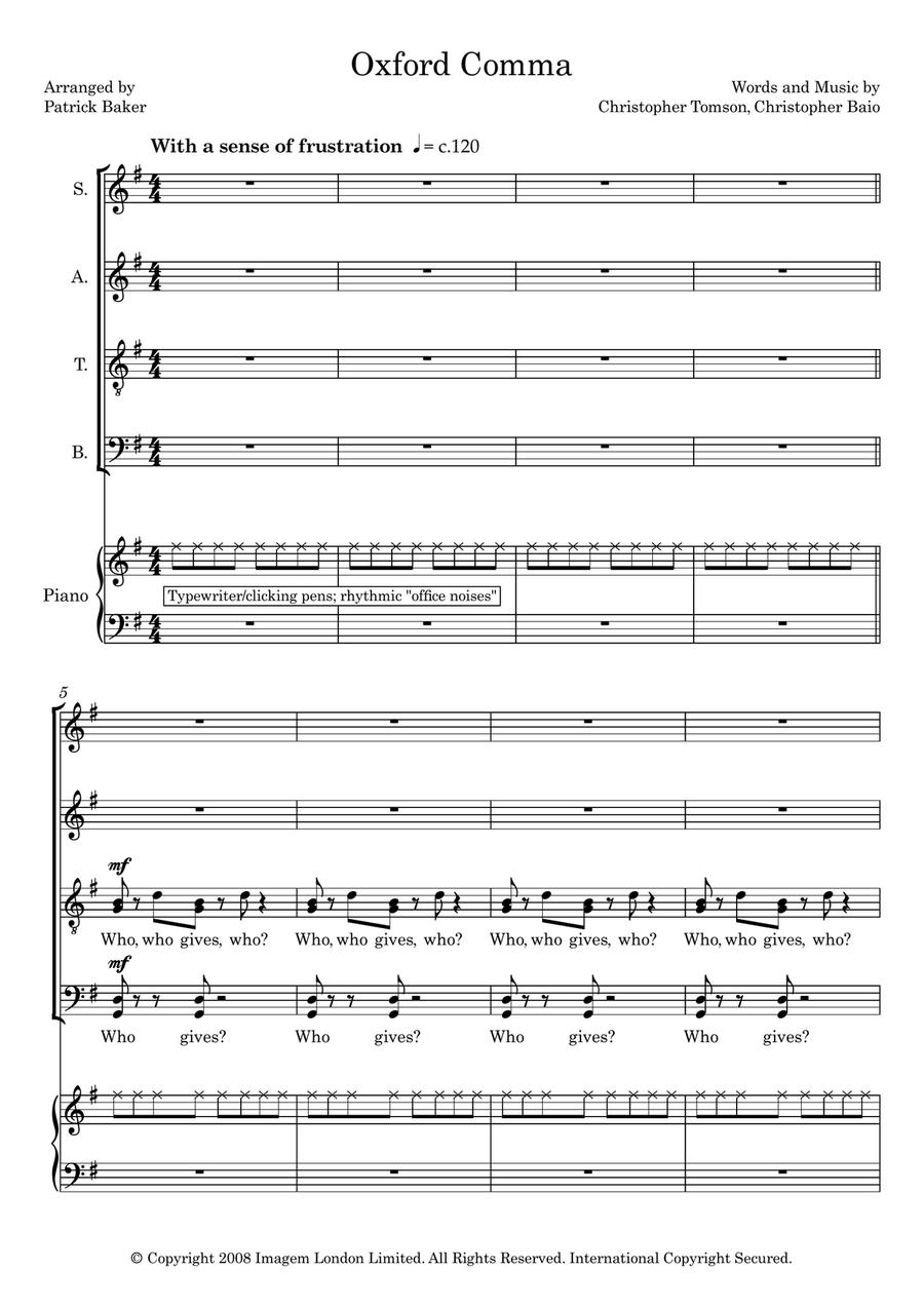 Oxford Comma Oxford Comma 4-Part scores gallery preview page 1