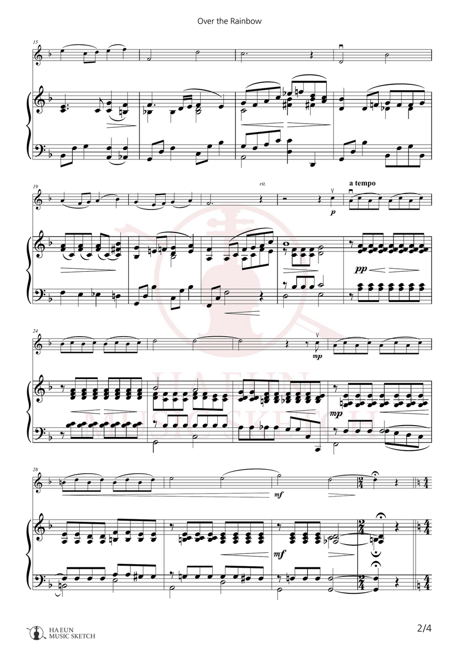 Over The Rainbow Chamber Music scores gallery preview page 2