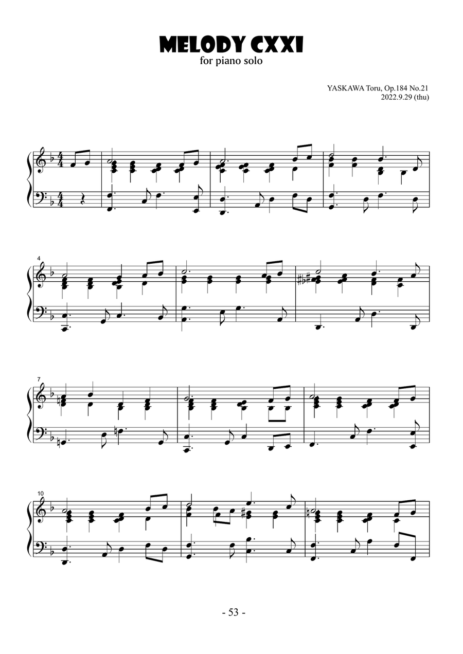 Melody No.121, F major, Op.184 No.21 Piano Solo scores gallery preview page 2