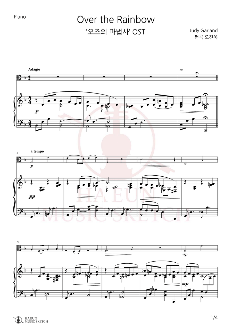 Over The Rainbow Chamber Music scores gallery preview page 1