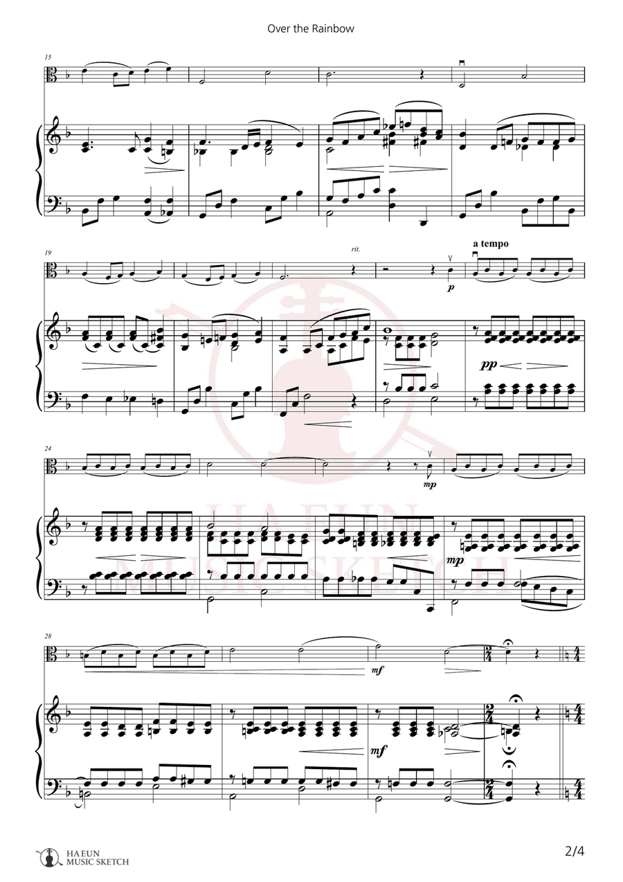 Over The Rainbow Chamber Music scores gallery preview page 2