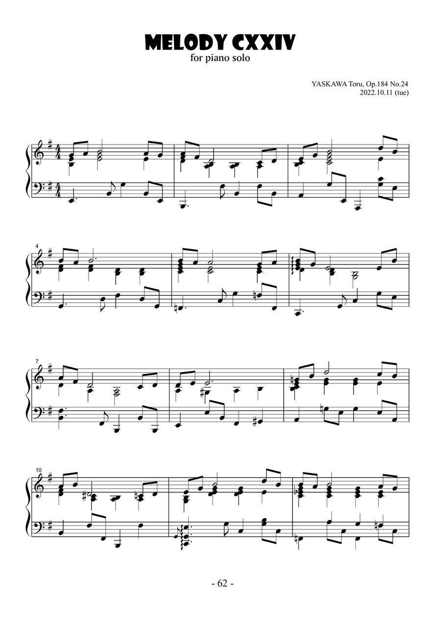 Melody No.124, E minor, Op.184 No.24 Piano Solo scores gallery preview page 2