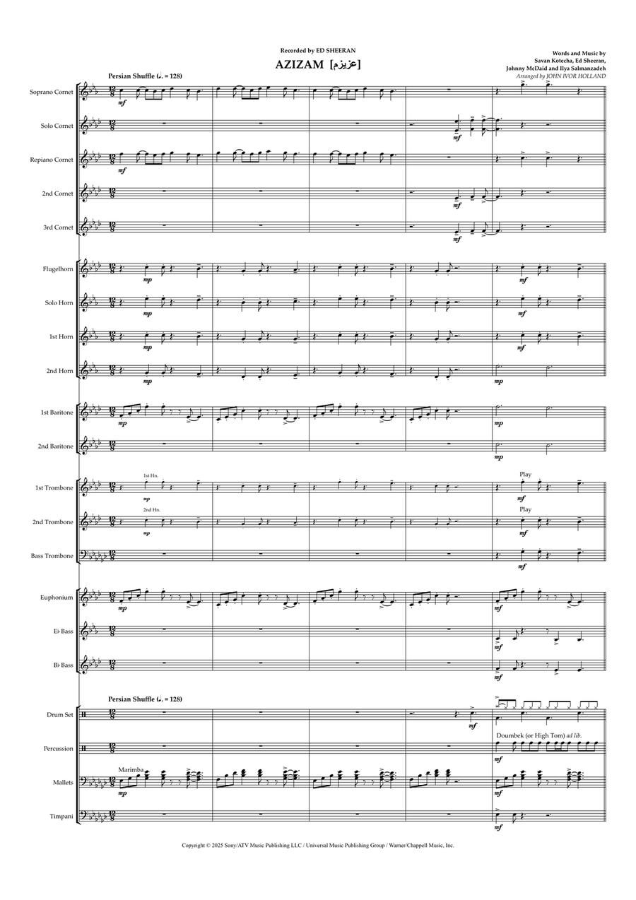 Azizam Brass Band scores gallery preview page 1