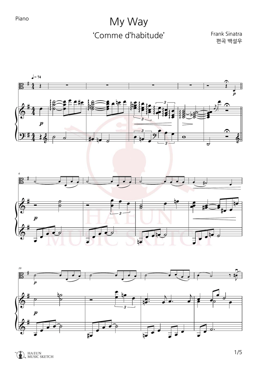 My Way Chamber Music scores gallery preview page 1