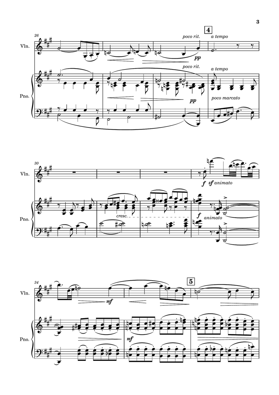 Romance for Violin and Piano, Op. 23 Violin Solo scores gallery preview page 3