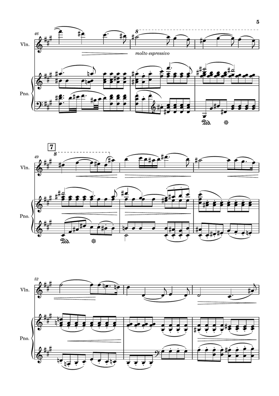 Romance for Violin and Piano, Op. 23 Violin Solo scores gallery preview page 5