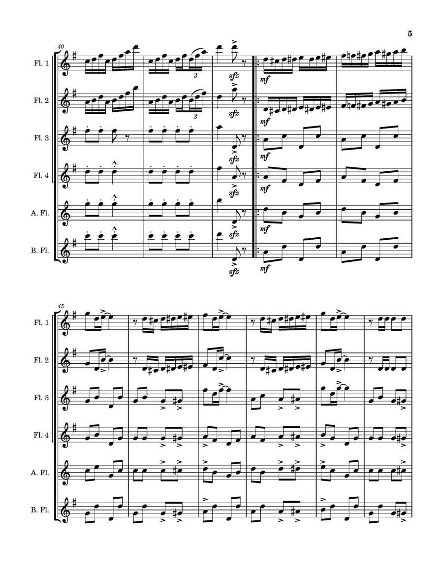 Honeymoon Rag Honeymoon Rag Woodwind Quintet scores gallery preview page 5