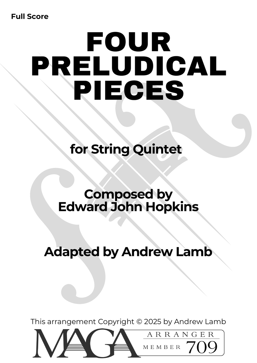 Edward John HOPKINS | 4 Preludial Pieces | for String Quintet String Orchestra scores gallery preview page 2