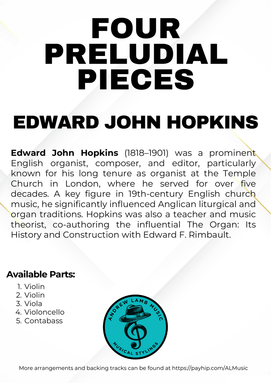 Edward John HOPKINS | 4 Preludial Pieces | for String Quintet String Orchestra scores gallery preview page 3