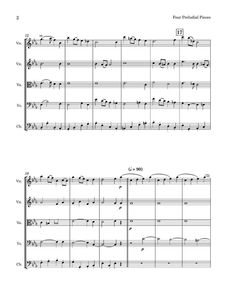 Edward John HOPKINS | 4 Preludial Pieces | for String Quintet String Orchestra scores gallery preview page 6