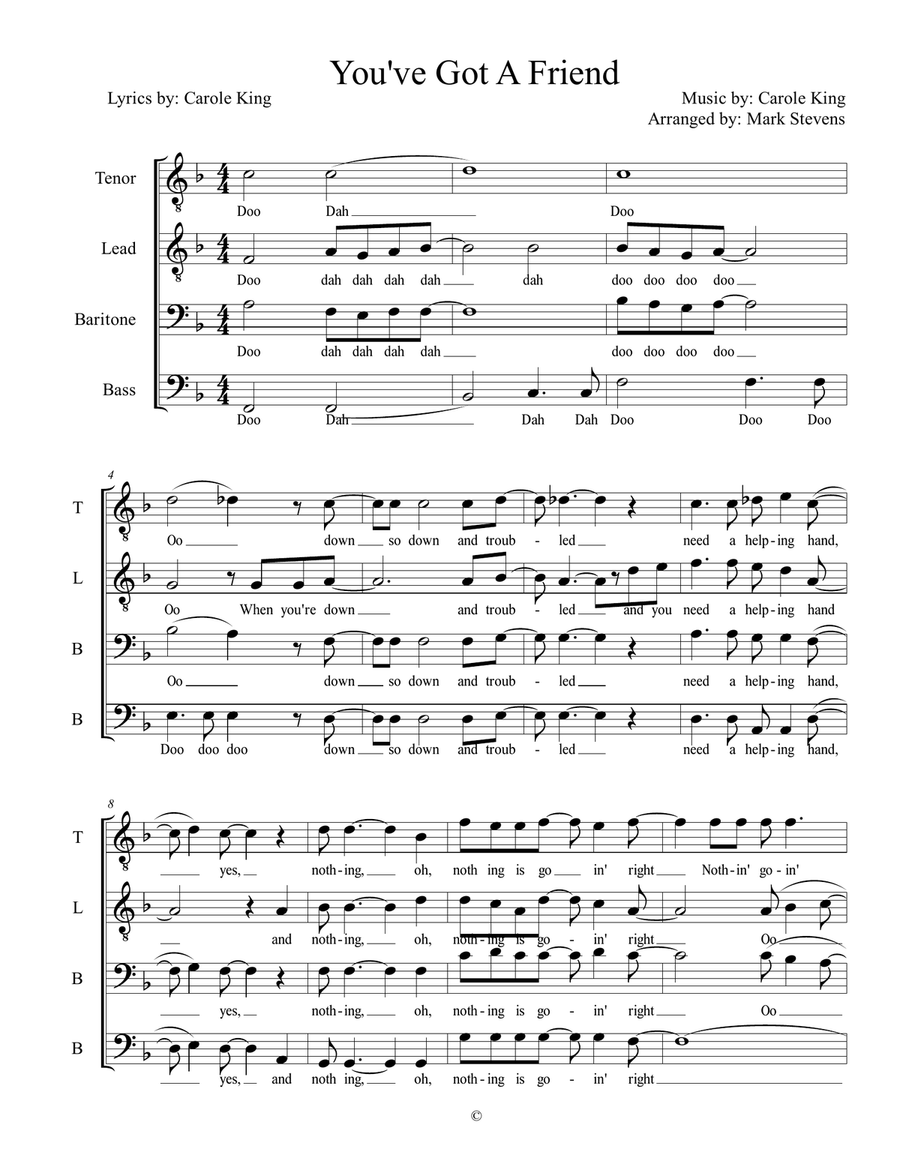 You've Got A Friend You've Got A Friend TTBB scores gallery preview page 2