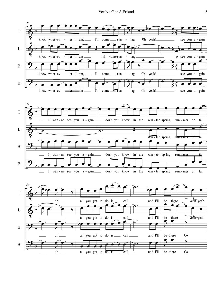 You've Got A Friend You've Got A Friend TTBB scores gallery preview page 4