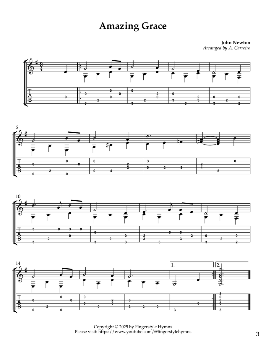 30 Easy Fingerstyle Guitar Hymns Acoustic Guitar scores gallery preview page 6