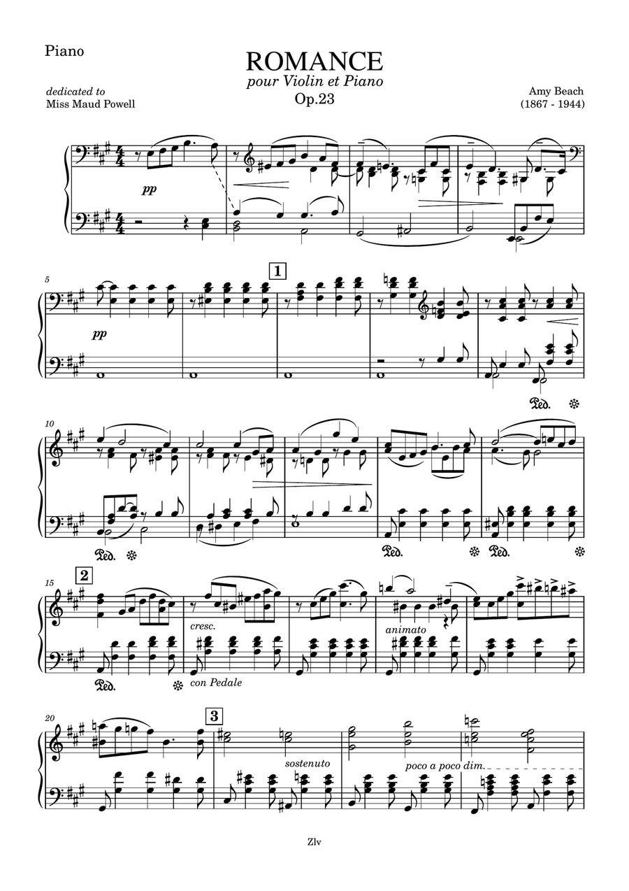Romance for Violin and Piano, Op. 23 - Piano Piano, Vocal scores gallery preview page 1