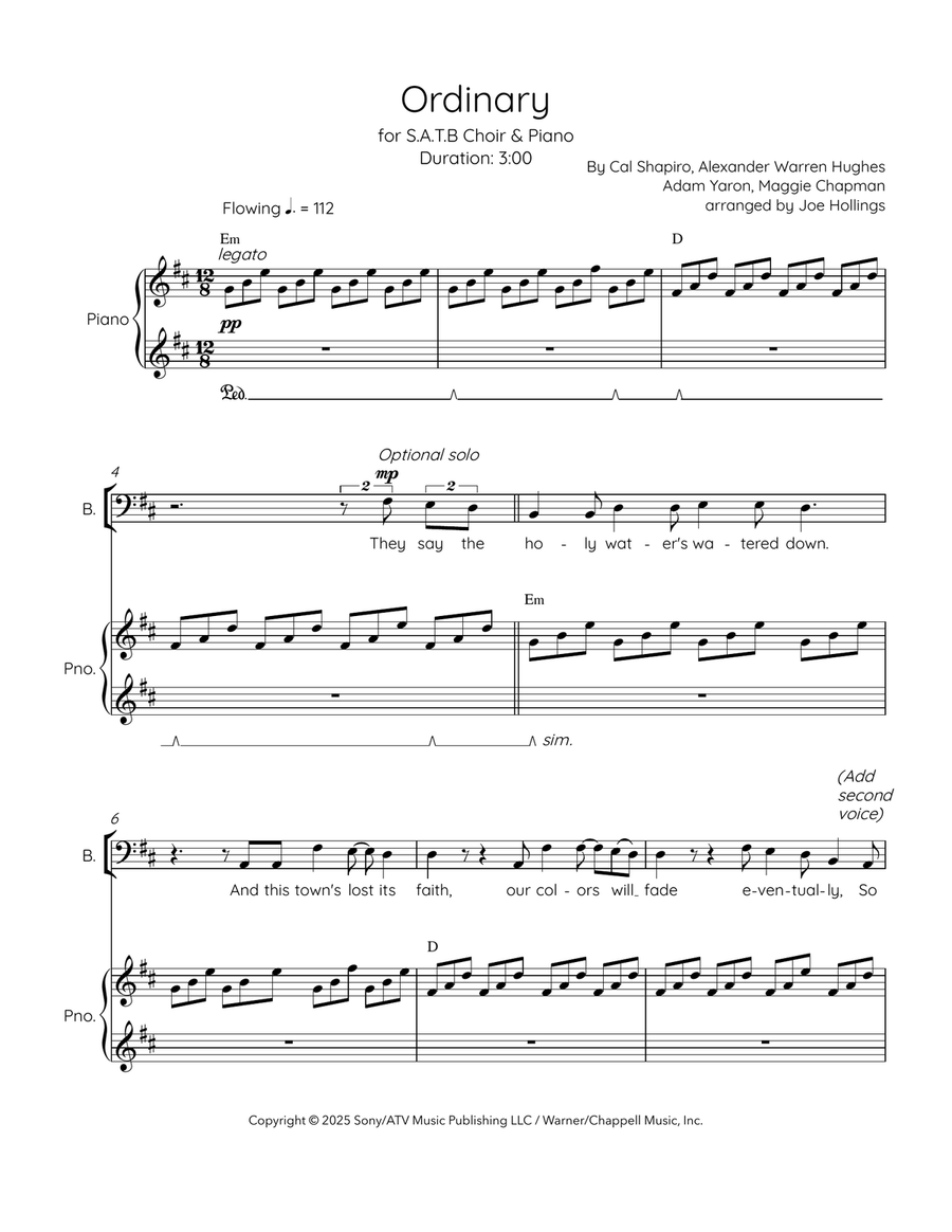 Ordinary 4-Part scores gallery preview page 1
