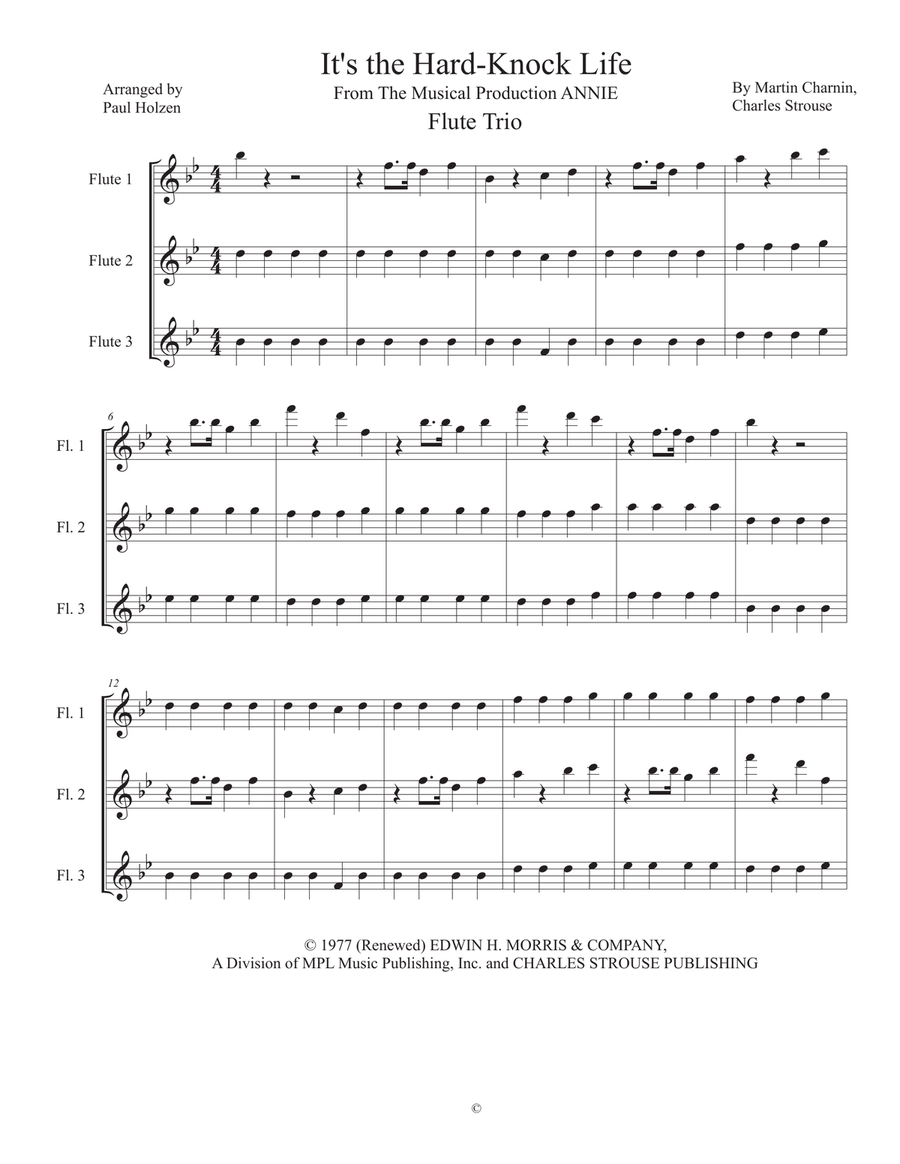 It's The Hard-Knock Life It's The Hard-Knock Life Woodwind Trio scores gallery preview page 1