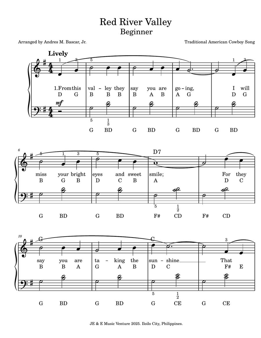 The Red River Valley The Red River Valley A Cappella scores gallery preview page 1