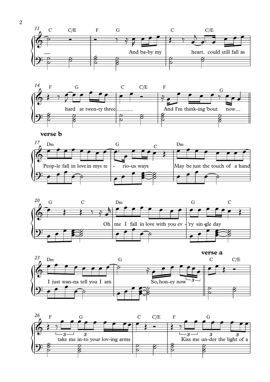 Thinking Out Loud Thinking Out Loud Easy Piano scores gallery preview page 2