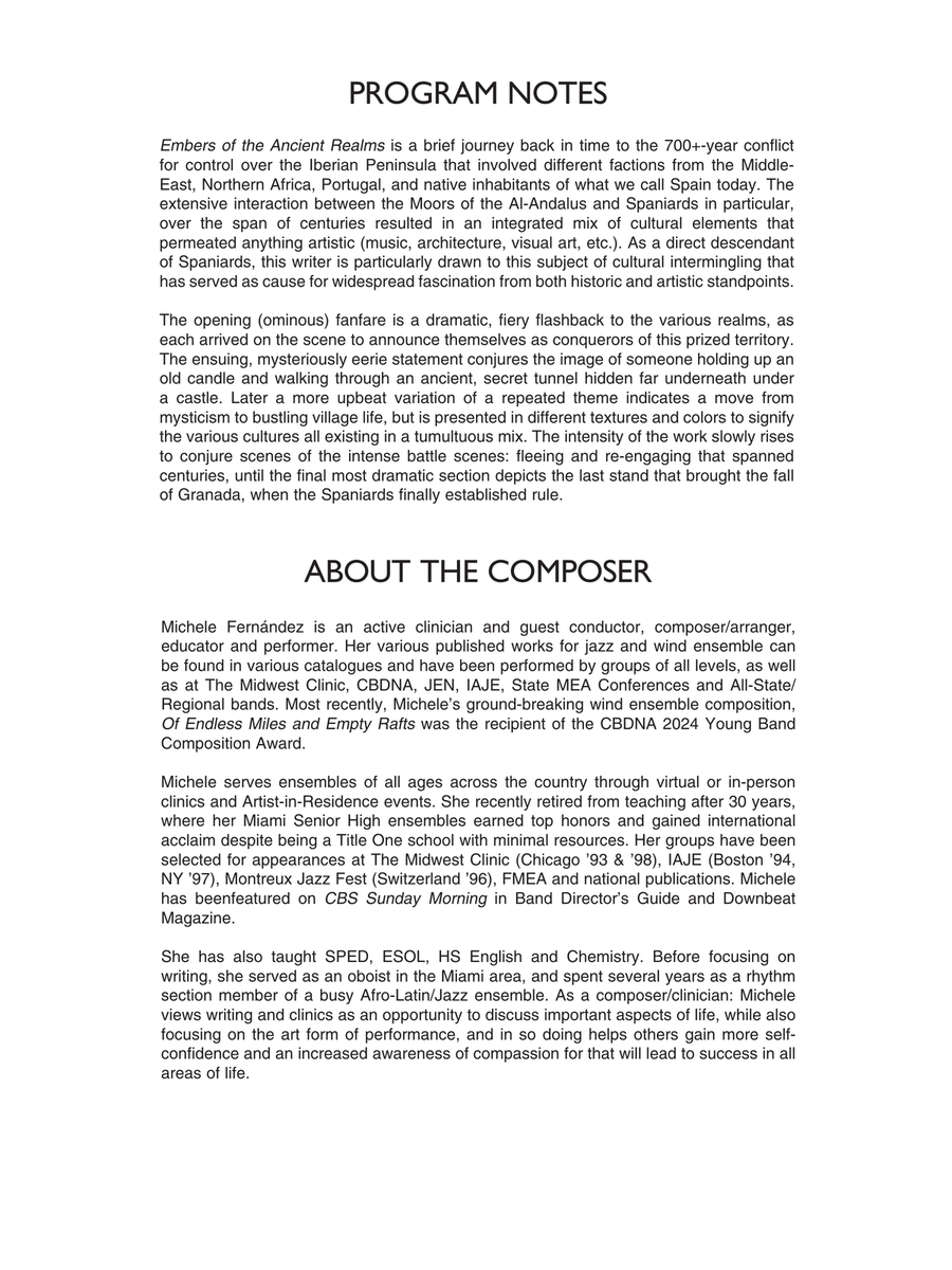 Embers Of The Ancient Realms - Conductor Score (Full Score) Concert Band scores gallery preview page 2