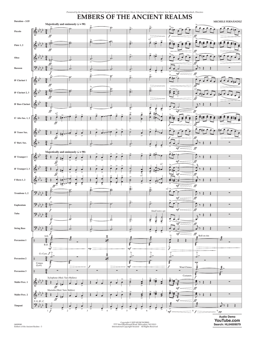 Embers Of The Ancient Realms - Conductor Score (Full Score) Concert Band scores gallery preview page 3