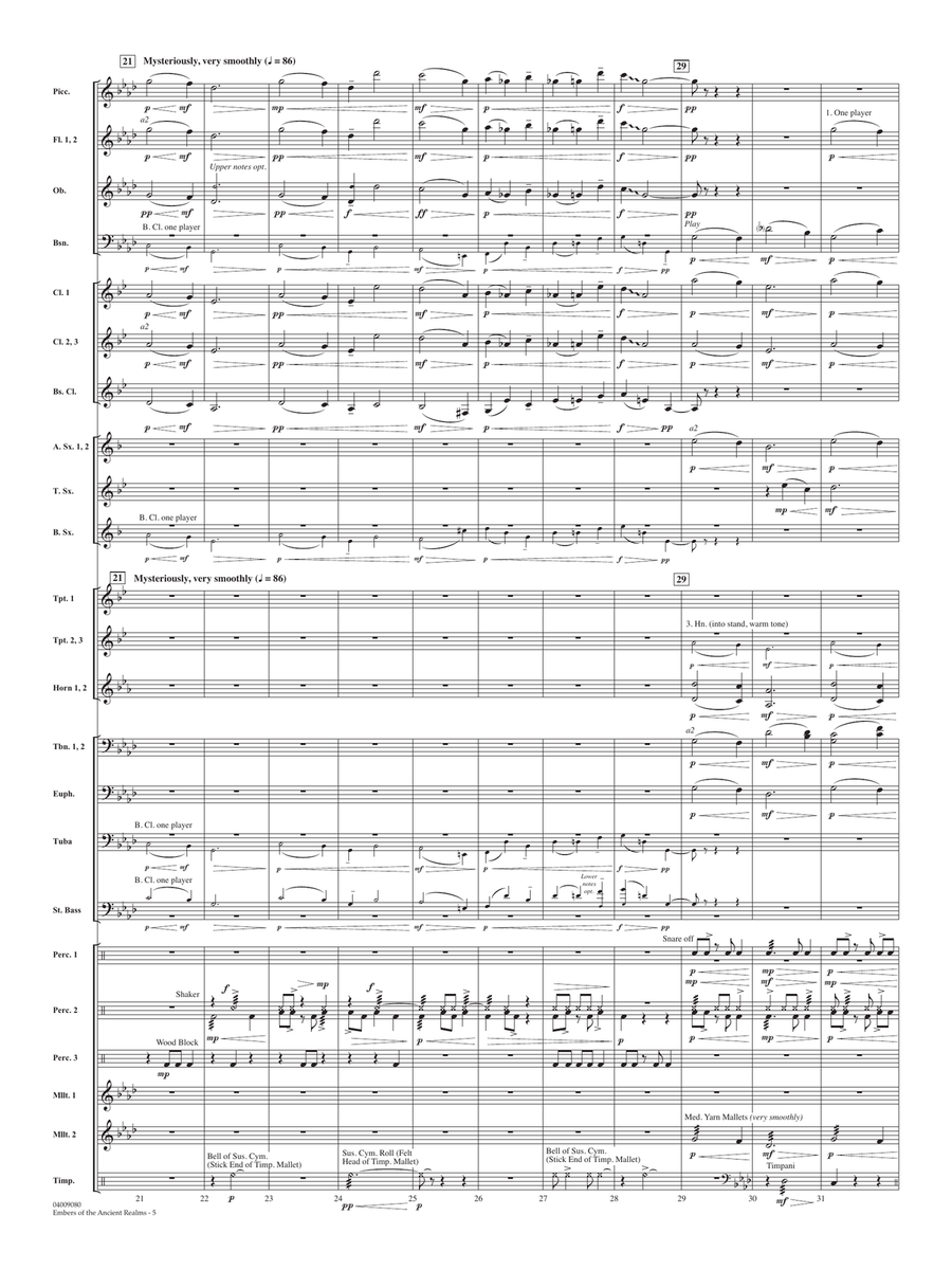 Embers Of The Ancient Realms - Conductor Score (Full Score) Concert Band scores gallery preview page 5