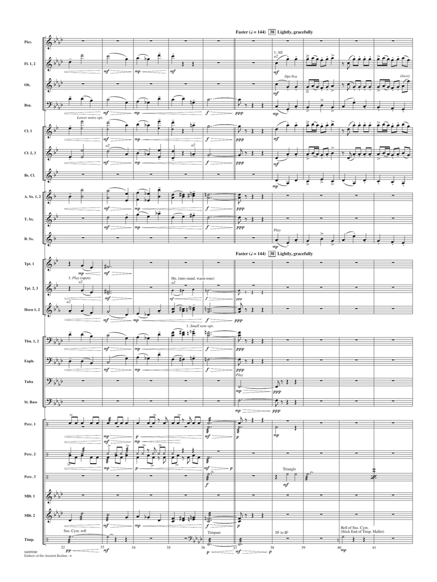 Embers Of The Ancient Realms - Conductor Score (Full Score) Concert Band scores gallery preview page 6