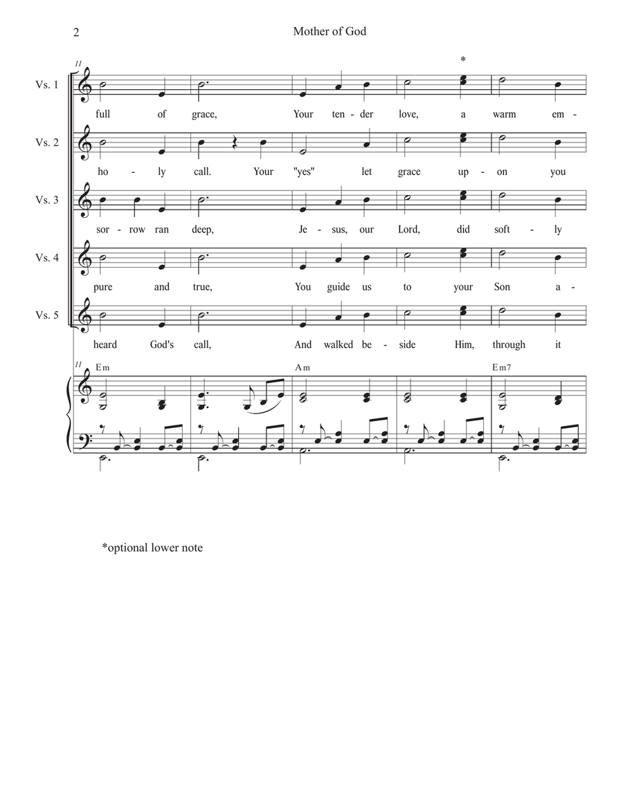 Mother of God (2-part choir - (SA) SA scores gallery preview page 2