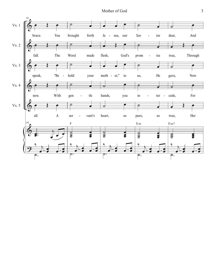 Mother of God (2-part choir - (SA) SA scores gallery preview page 3