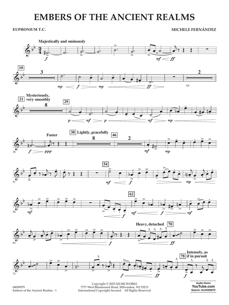 Embers Of The Ancient Realms - Baritone T.C. Concert Band scores gallery preview page 1