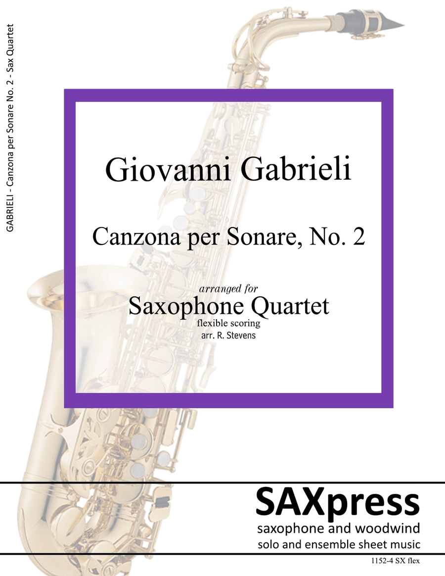 Canzona per Sonare No. 2 Saxophone Quartet scores gallery preview page 1