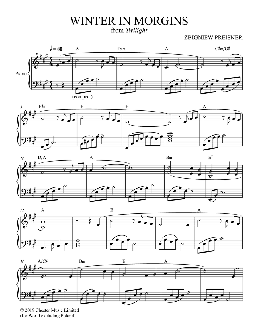 Winter In Morgins Winter In Morgins Piano Solo scores gallery preview page 1
