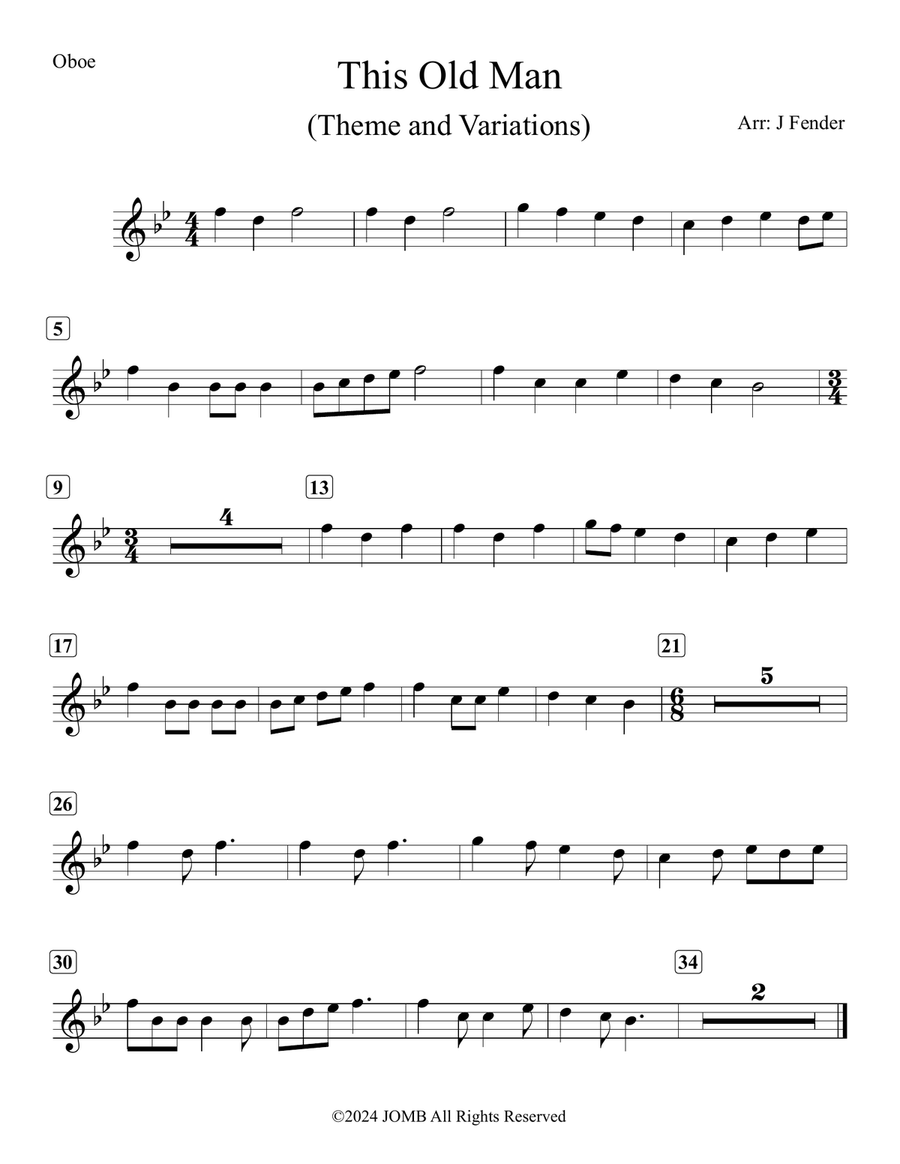 This Old Man (Theme and Variations) Piano scores gallery preview page 1