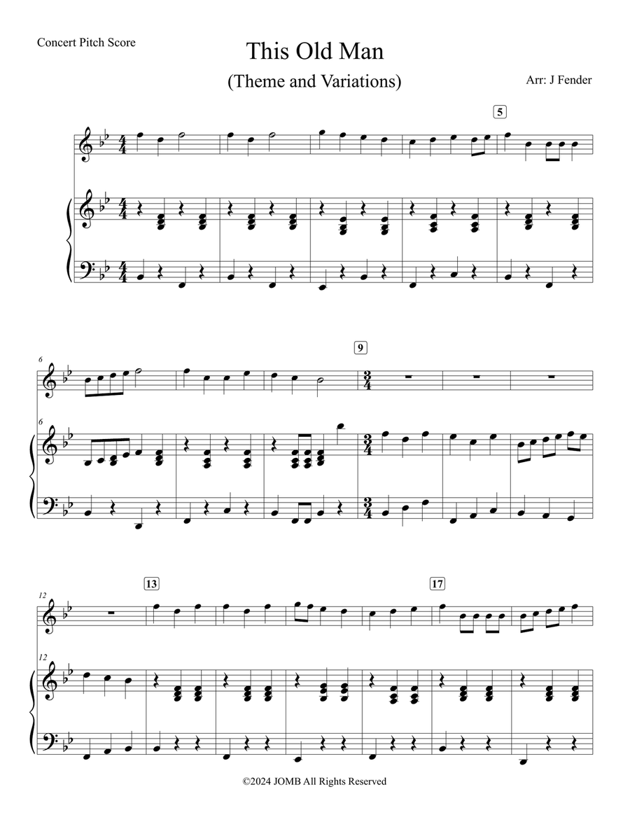 This Old Man (Theme and Variations) Piano scores gallery preview page 2