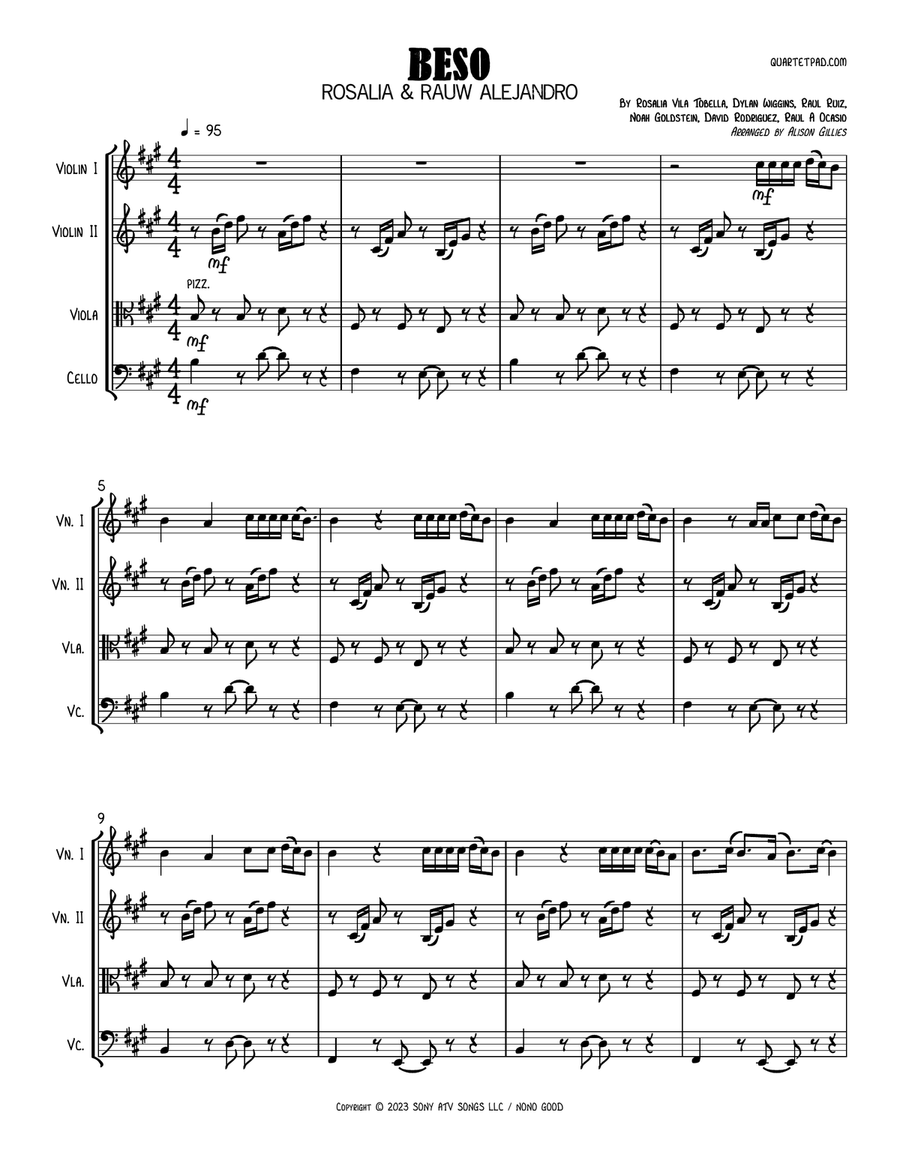 Beso String Quartet scores gallery preview page 1