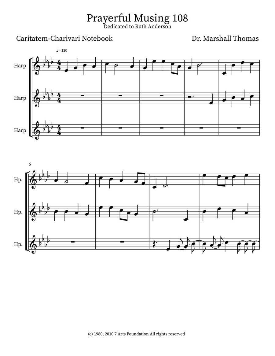 Prayerful Musing 108 Prayerful Musing 108 Small Ensemble scores gallery preview page 1